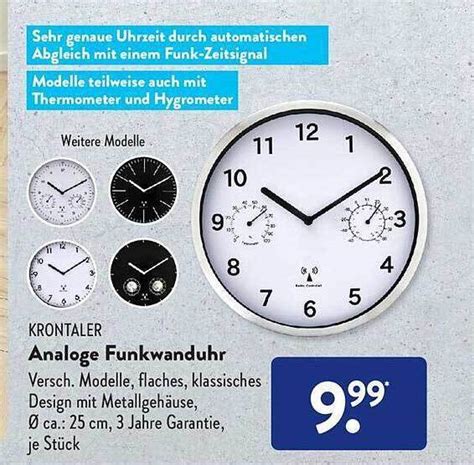 Krontaler Analoge Funkwanduhr bei Aldi Süd: .